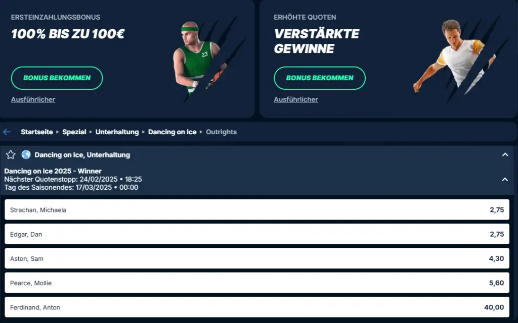 Bild der Unterhaltungswetten vom Sportwetten Anbieter Playzilla