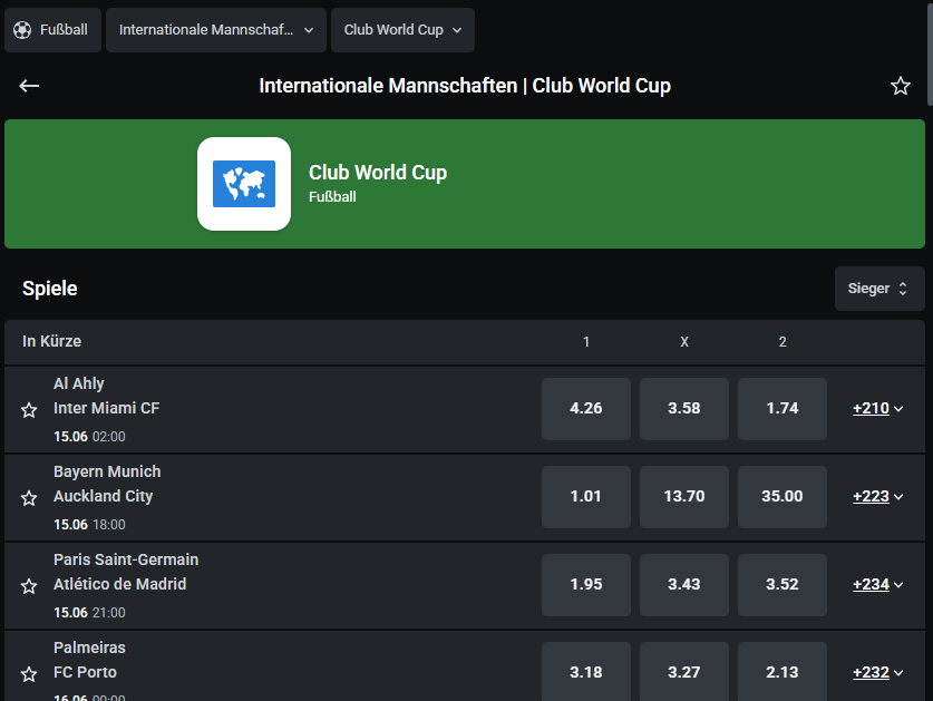 Auszug der Spiele der FIFA Klub WM
