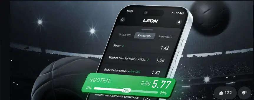 Mehrfachwetten Bonus beim Sportwetten Anbieter Leonbet