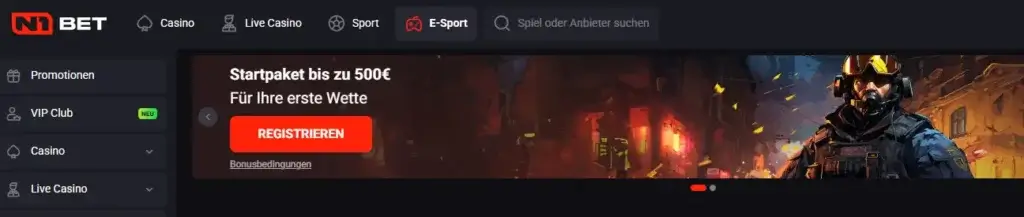 eSport Wetten beim Wettanbieter N1Bet