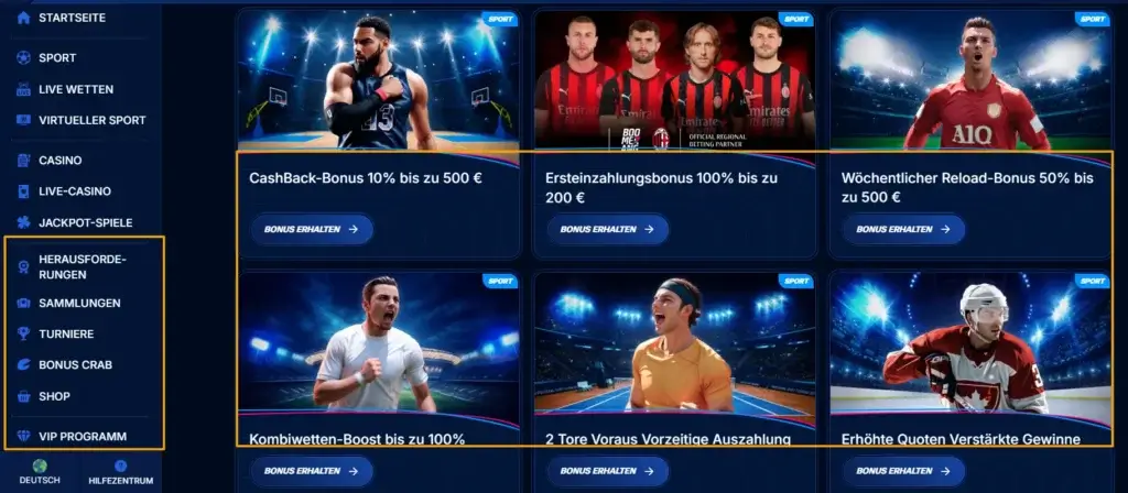Spezielle Angebote für Bestandskunden beim neuen Sportwettenanbieter BoomerangBet
