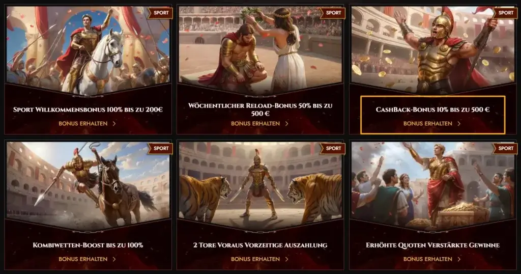 Bonusprogramm für Sportwetten beim Buchmacher Legiano