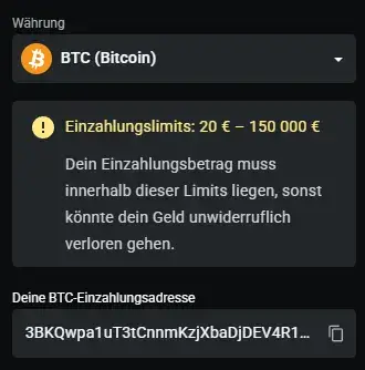 Einzahlungsvorgang für Wetten ohne Limit beim Buchmacher Leonbet