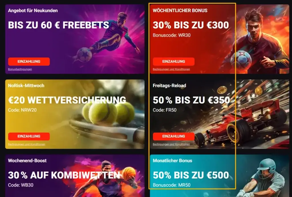 Mehrfacher Wettbonus beim Sportwettenanbieter N1 Bet