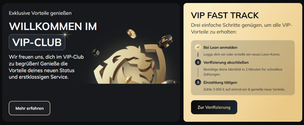 VIP-Programm von Leonbet für Sportwetten ohne OASIS