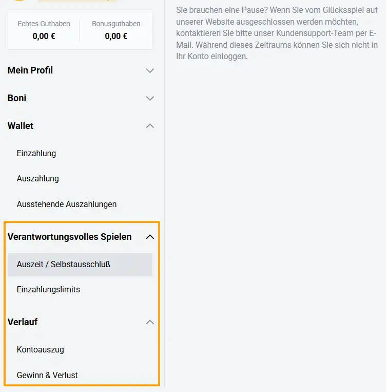 Funktionen von RoiBets zu verantwortungsvollem Glücksspiel