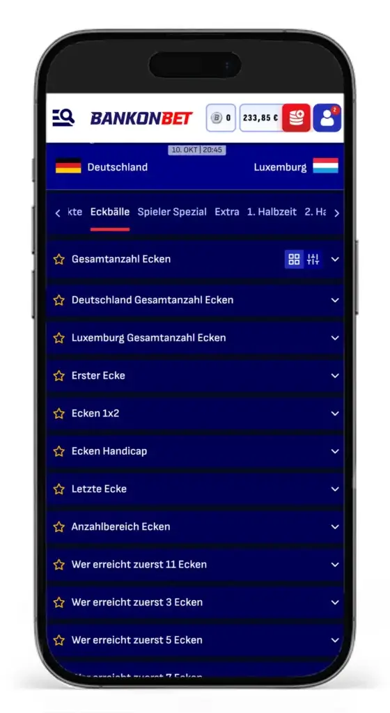 Spezielle Fußball Wettoptionen beim Sportwettenanbieter Bankonbet
