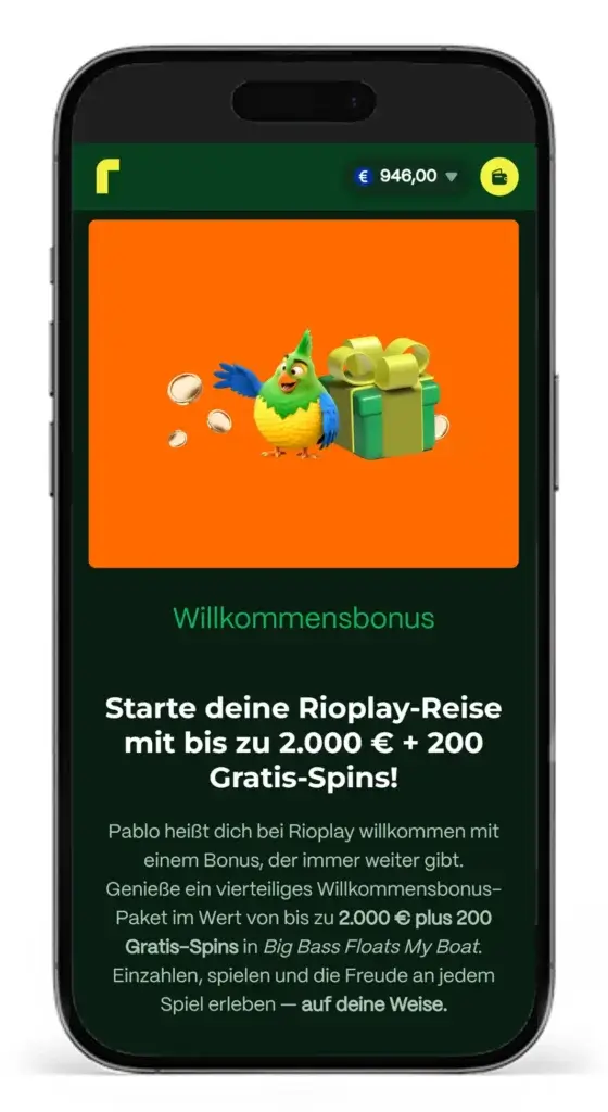 Willkommensbonus fuer Sportwetten vom Wettenanbieter Rioplay