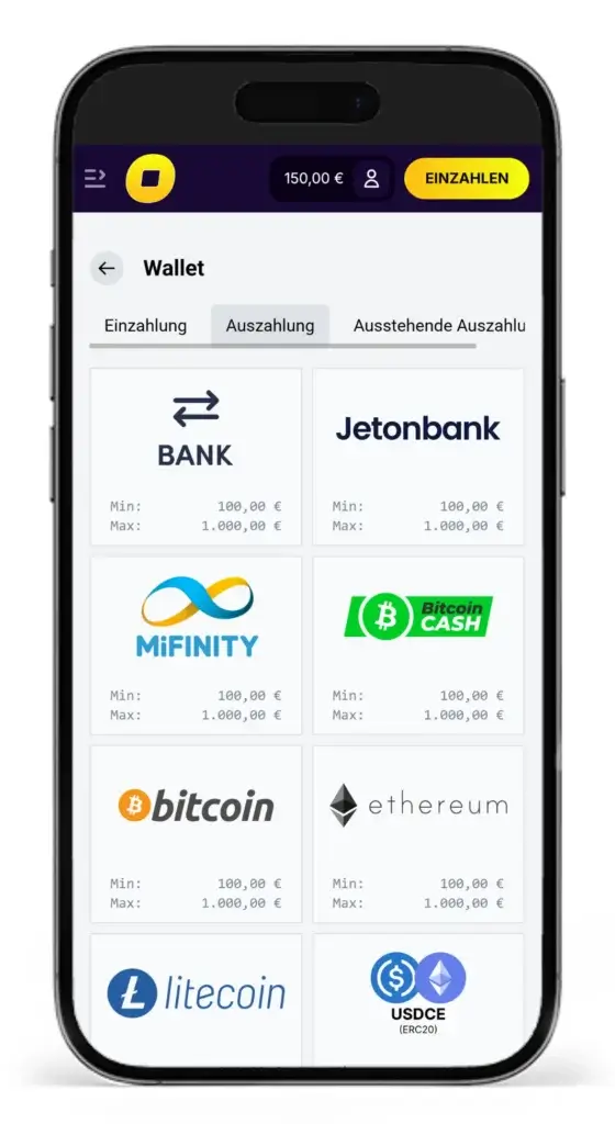 Einblick in die verfuegbaren Auszahlungsmethoden bei CasinoLoots