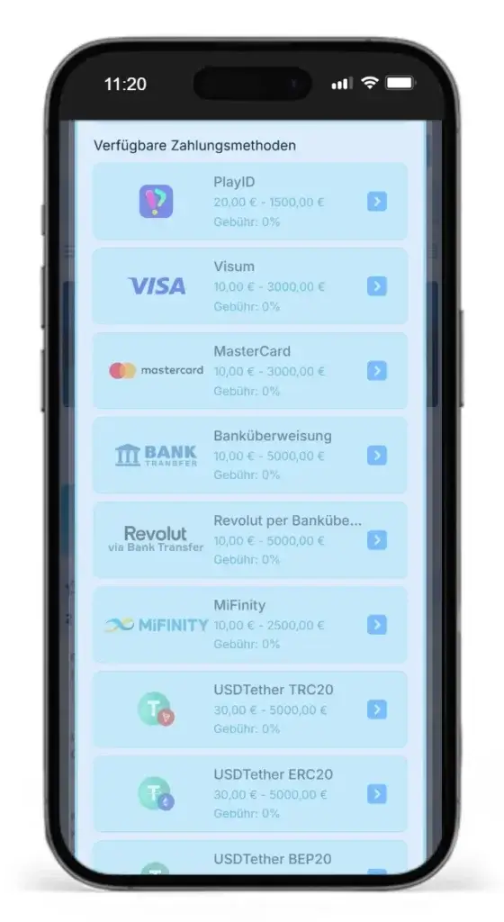 Auszug aus den Zahlungsmethoden fuer Auszahlungen von Wettgewinnen bei OnlySpins