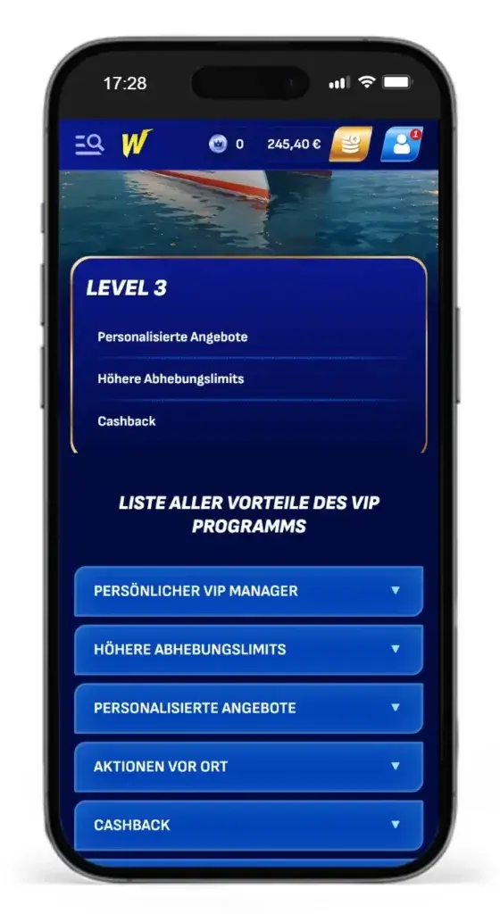 Level 3 des VIP-Programms vom Online Wettanbieter Wonaco