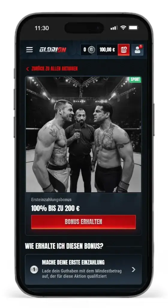 Sport Willkommensbonus vom Online Wettanbieter Glorion