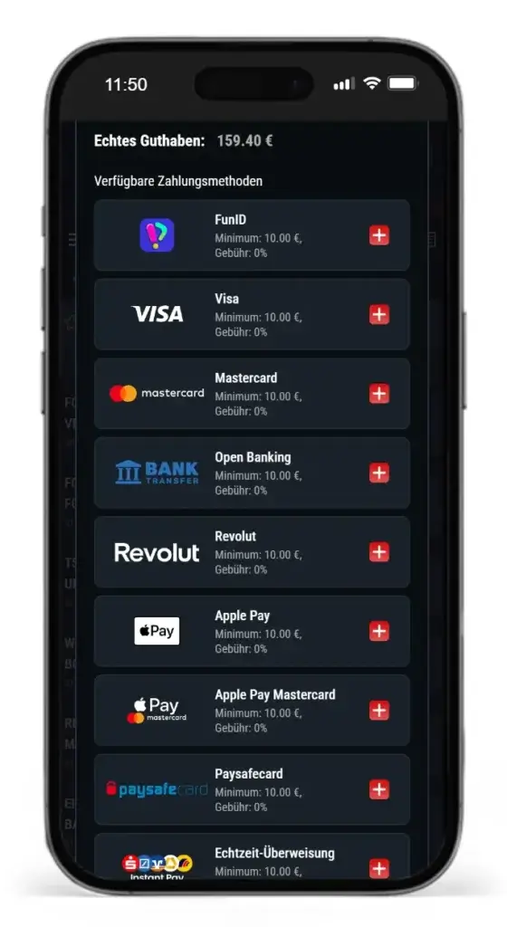 Einzahlungsmethoden fuer Sportwetten bei Glorion