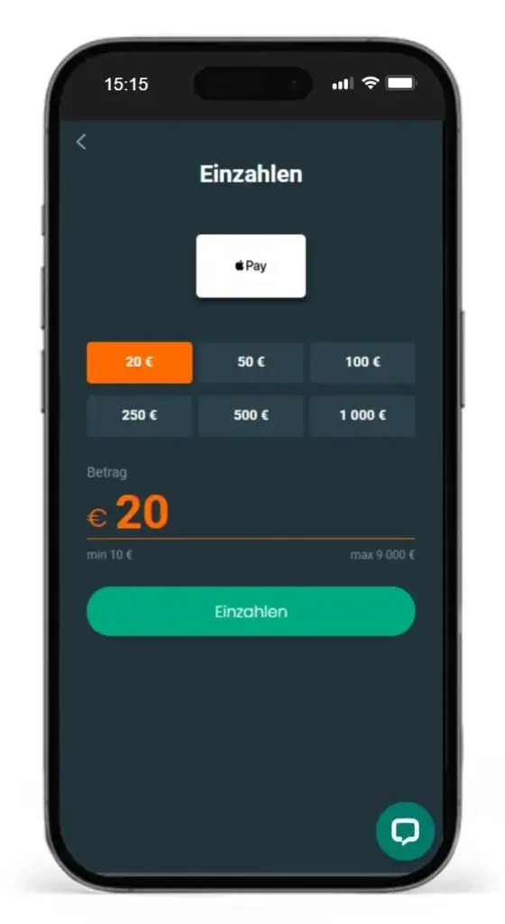 Einzahlung beim Apple Pay Wettanbieter Ivibet