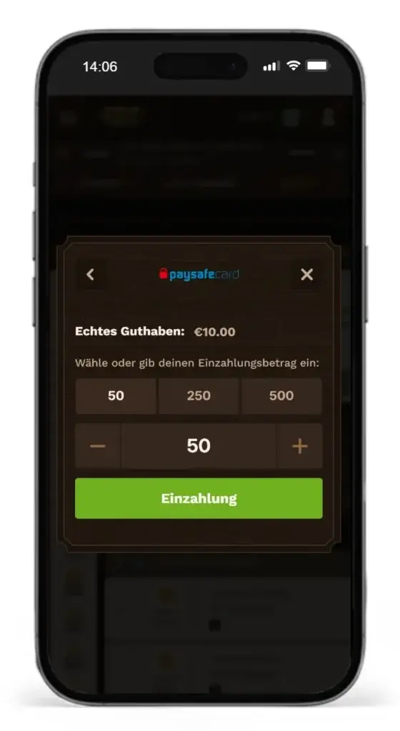 Einzahlung bei Fatpirate fuer Sportwetten mit Paysafecard
