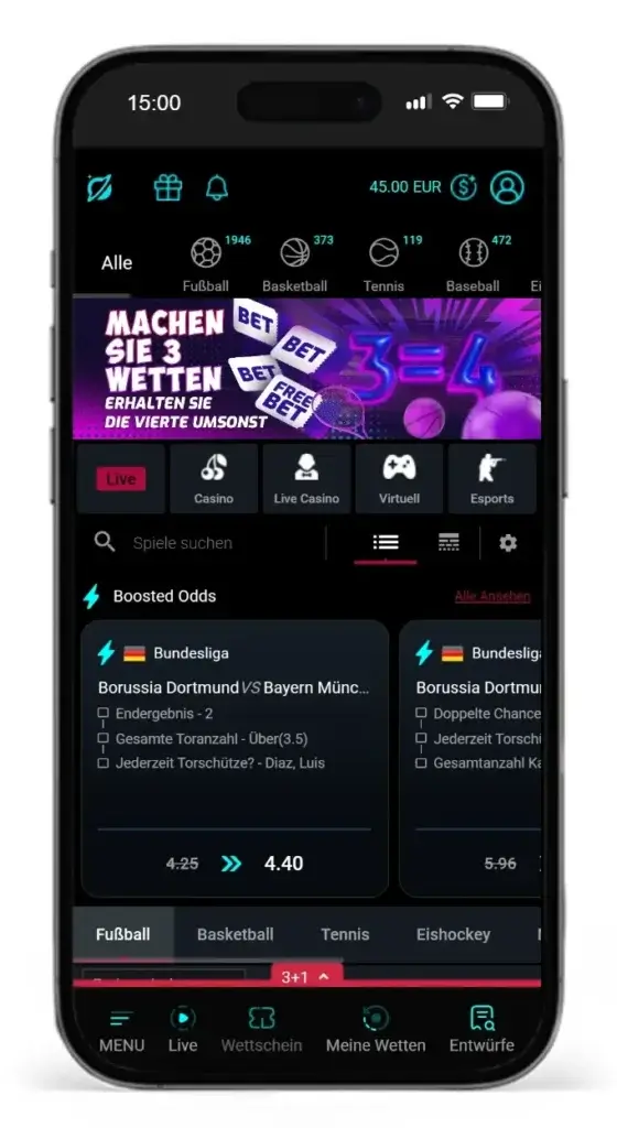 Wettseite des neuen Sportwetten Anbieters CosmoBet