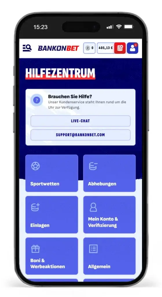 Bankonbet Hilfezentrum und Support Kontaktoptionen