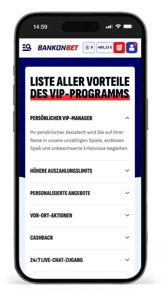 Vorteile fuer VIP-Mitglieder bei Bankonbet