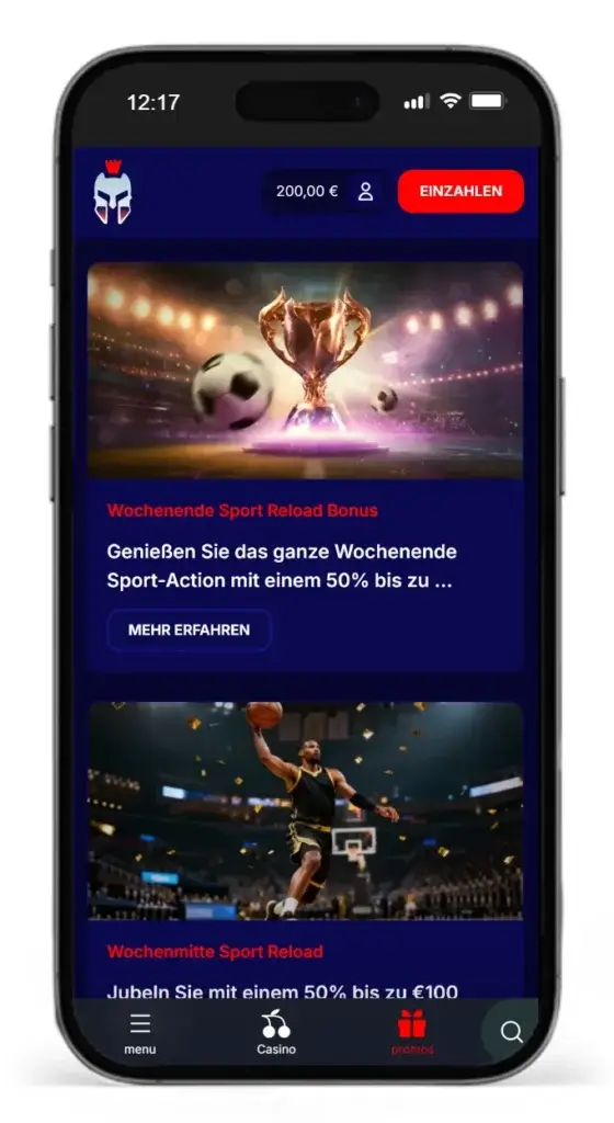 Bonusaktionen fuer Sportwetten bei Gladiatorsbet