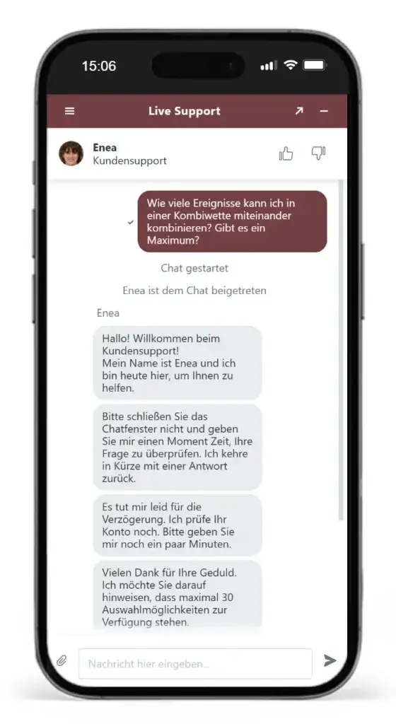 Roostino Kundensupport via Live Chat