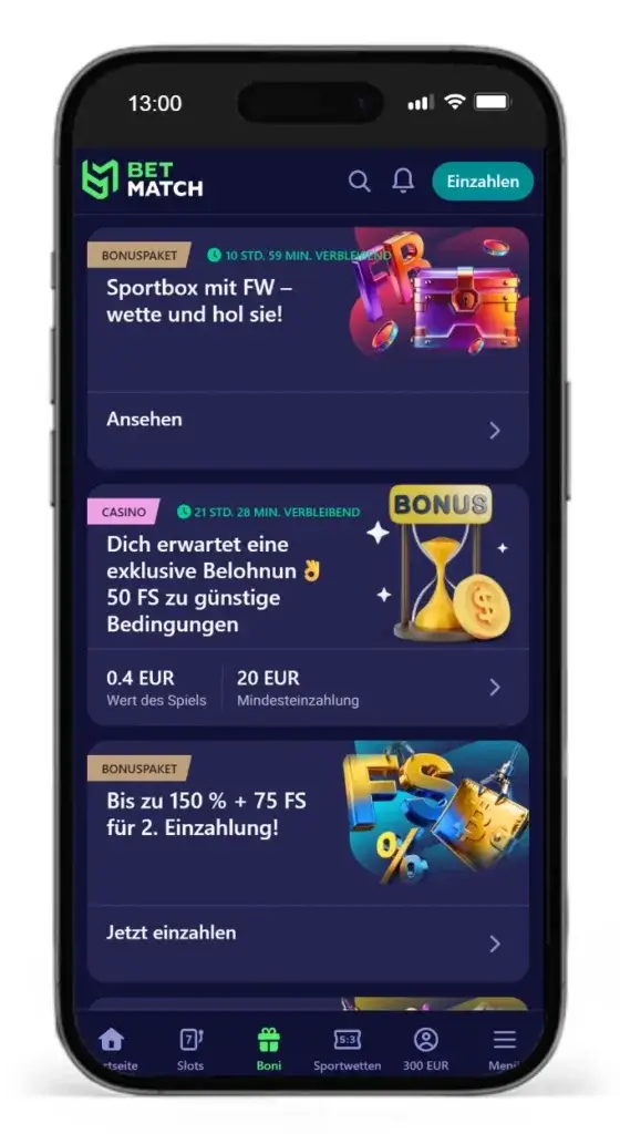 Bonusprogramm von Betmatch