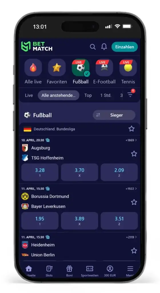 Fussball Bundesliga Quoten von Betmatch