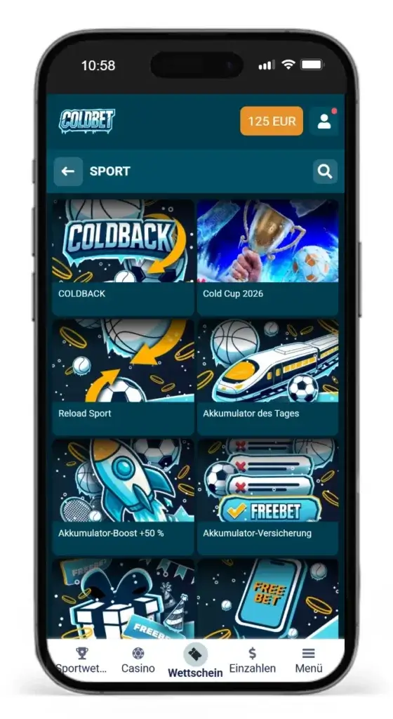Bonusprogramm fuer Sportwetten von Coldbet
