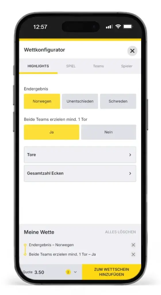 Sportwetten mit Wettkonfigurator bei Monoplay