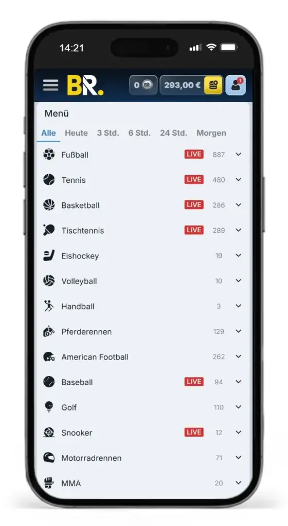 Verfuegbare Sportarten fuer Online Sportwetten bei BetRepublic