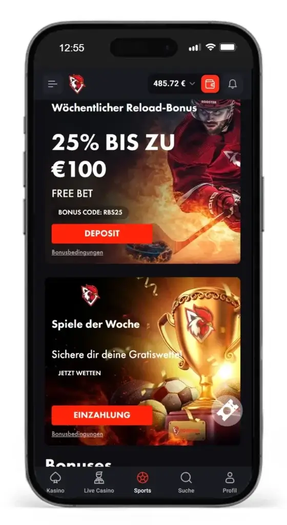 Aussenseiter Wetten mit regelmaessigen Freiwetten bei RoosterBet