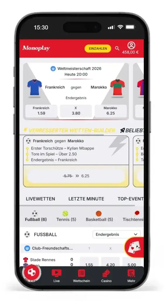 Monoplay punktet mit taeglich erhoehten Quoten im Sportwetten Vergleich