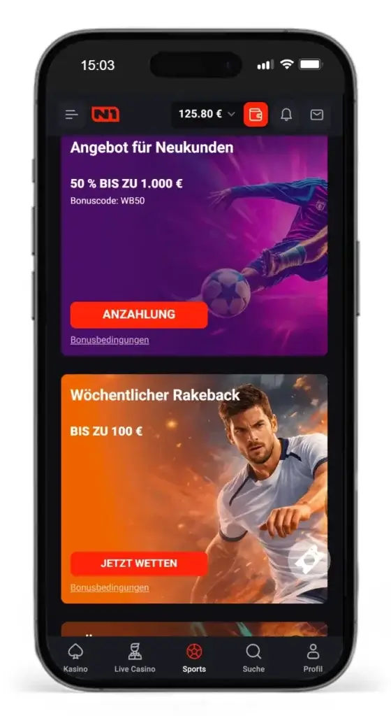 N1Bet punktet mit mehreren Reload Boni im Sportwetten Vergleich