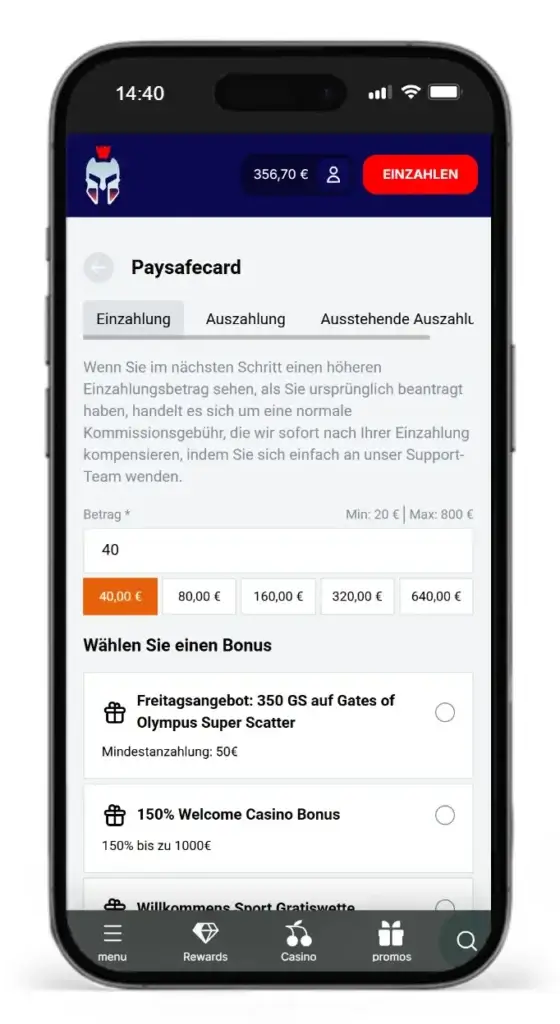 Paysafecard Sportwettenanbieter Gladiatorsbet