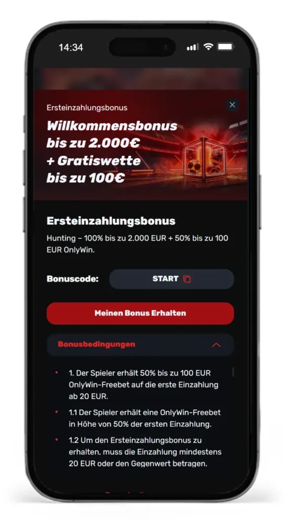 Willkommensbonus fuer Online Sportwetten von Redracer
