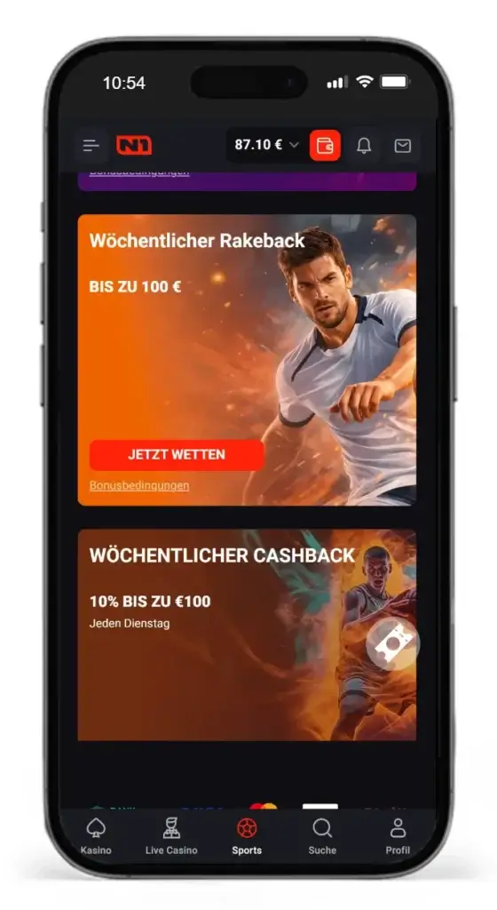N1 Bet bietet mehr als nur einen woechentlichen Sportwetten Bonus
