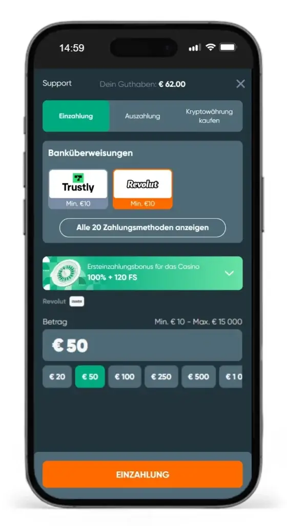 Einzahlung beim Sportwetten Anbieter ohne Limit bei Ivibet