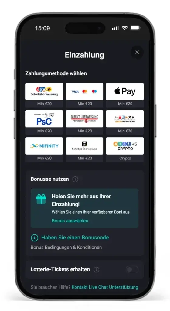 Zahlungsmethoden fuer Sportwetten ohne Limit von N1Bet