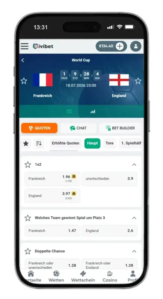 Sportwetten ohne OASIS bei Ivibet