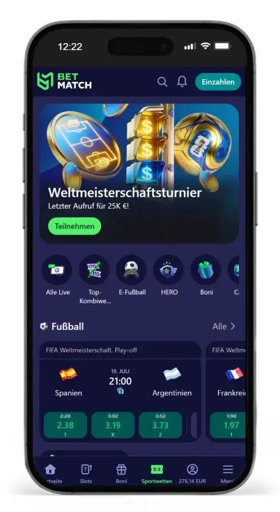 Sportwetten ohne OASIS beim neuen Wettanbieter BetMatch