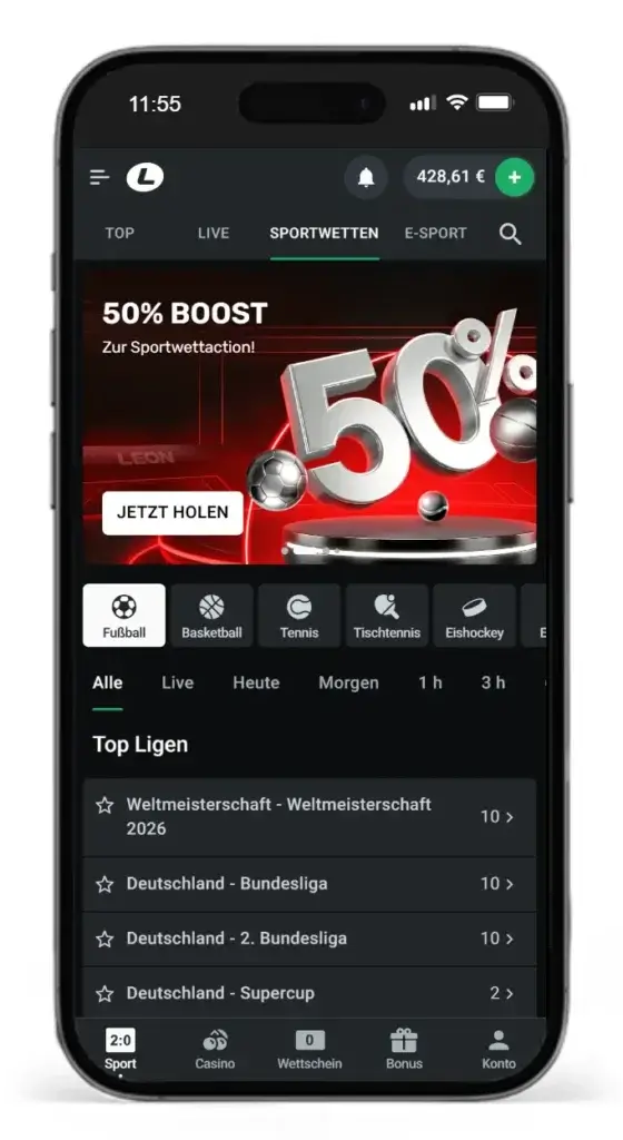 Testsieger Leonbet fuer Sportwetten ohne OASIS