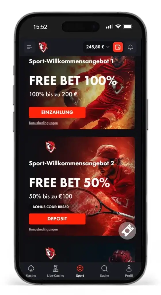 Willkommensbonus fuer Sportwetten vom auslaendischen Wettanbieter RoosterBet