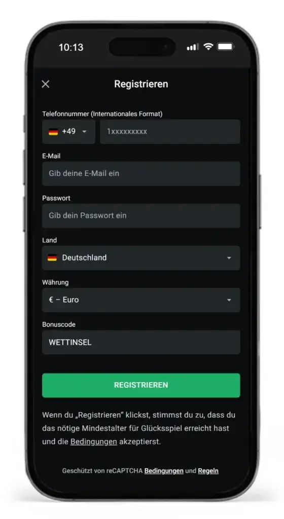 Registrierung beim Wettanbieter ohne Verifizierung Leonbet