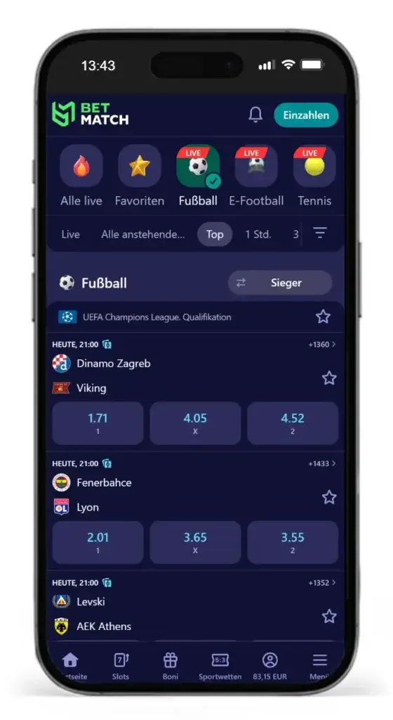 Newcomer Betmatch mit besten Quoten im großen Wettquoten Vergleich