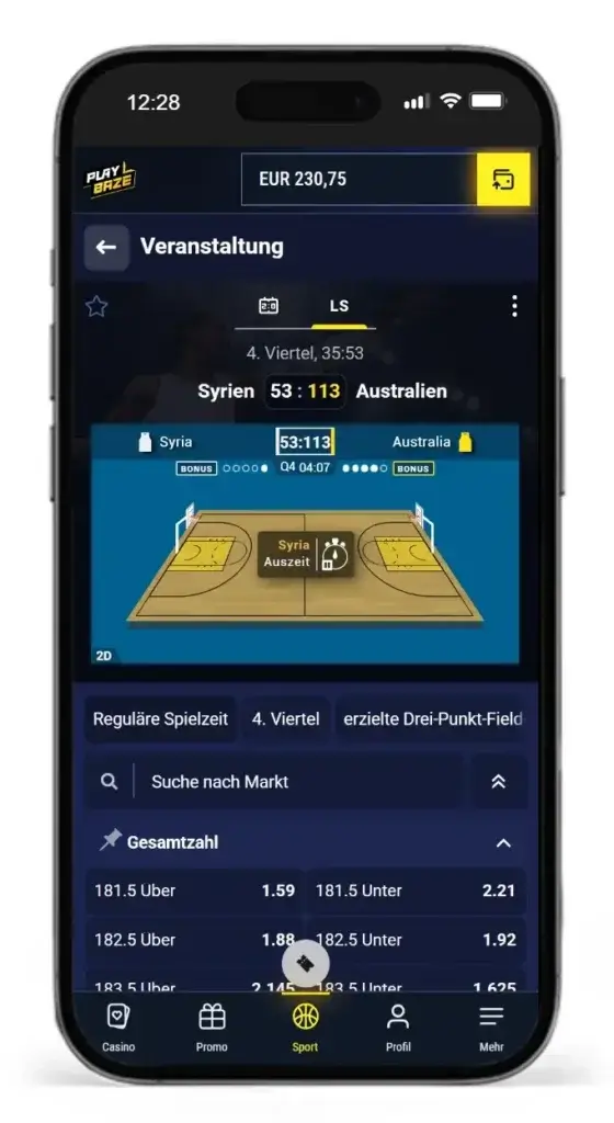 Wetten mit Live-Statistiken bei Playbaze