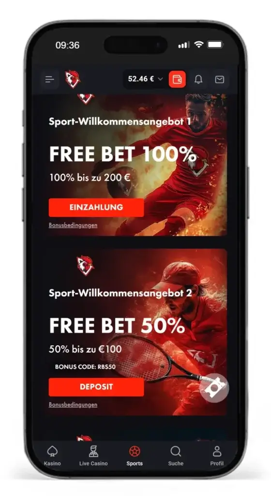 Ersteinzahlungsbonus vom Wettanbieter für Surebets RoosterBet