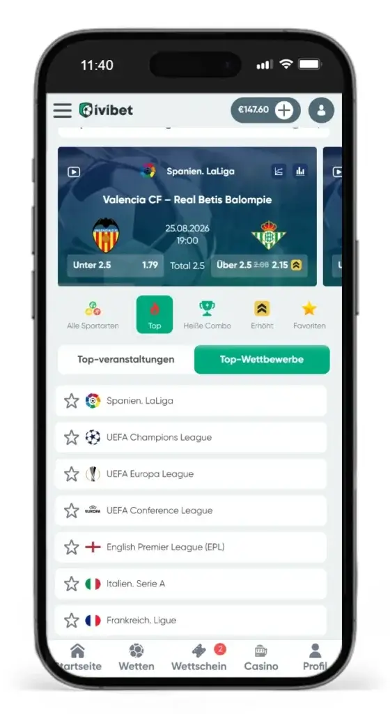 Torschuss Sportwettenabieter Ivibet