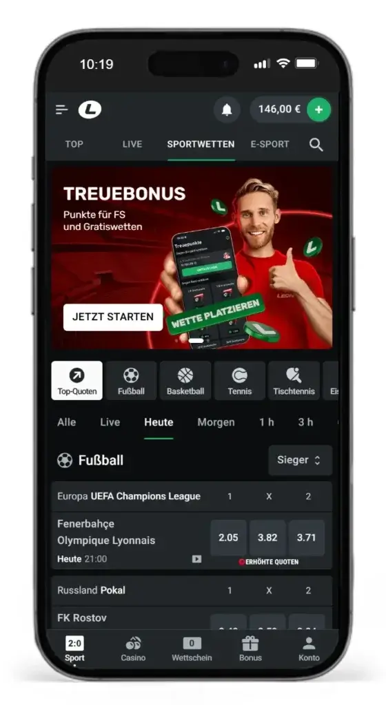 Wettanbieter mit Sportwetten Geburtstagsbonus Leonbet