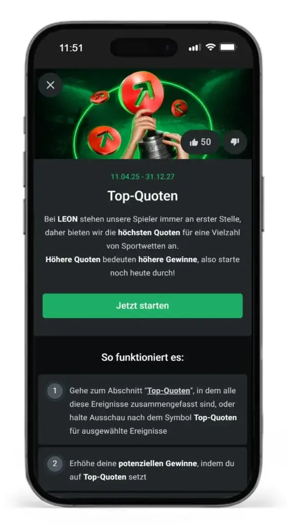 Testsieger mit Top-Quoten fuer ESC Wetten Leonbet