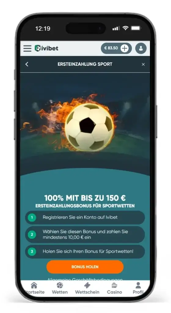 Willkommensbonus fuer Jeton Sportwetten bei Ivibet