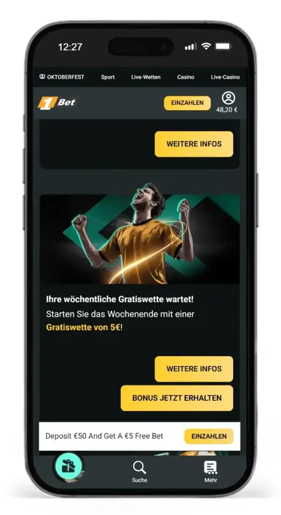Bester Sportwettenbonus von 1Bet in Form von Gratiswetten
